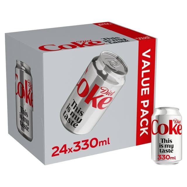 Diet Coke Cola 24 x 330ml Cans - gallery image 1
