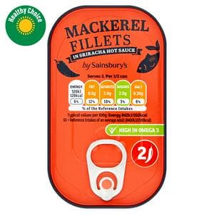 Sainsbury's Mackerel Fillets in Sriracha Hot Sauce 125g