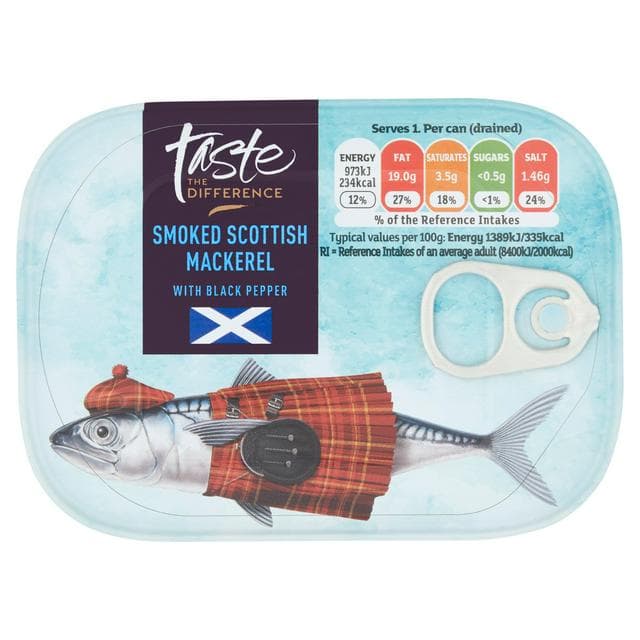 Sainsbury's Taste the Difference Smoked Scottish Mackerel with Black Pepper 110g - gallery image 1