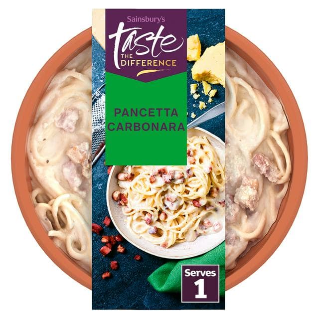 Sainsbury's Pancetta & Three Cheese Carbonara Ready Meal For 1, Taste the Difference 375g - gallery image 1