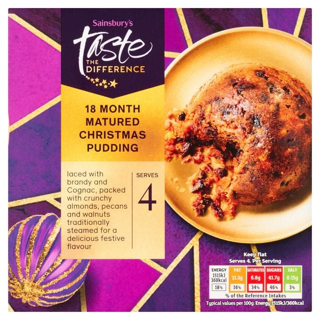 Sainsbury's 18 Month Matured Christmas Pudding, Taste the Difference 400g - gallery image 1