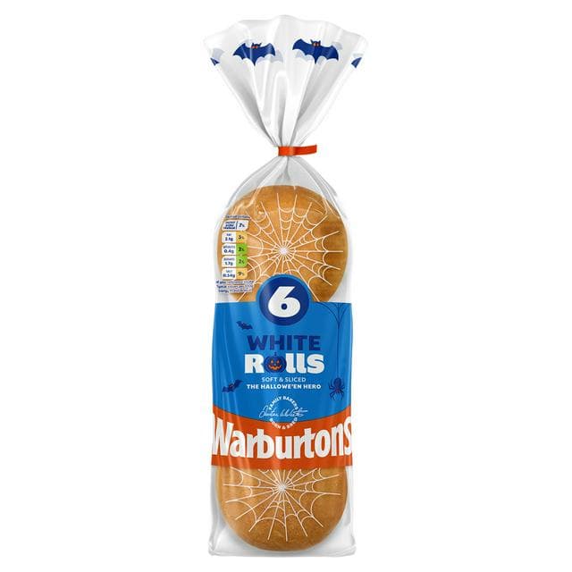 Warburtons Soft Sliced White Rolls x6 - gallery image 1