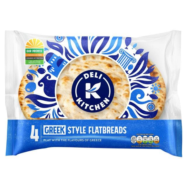 Deli Kitchen Greek Style Flatbread x4 320g - gallery image 1