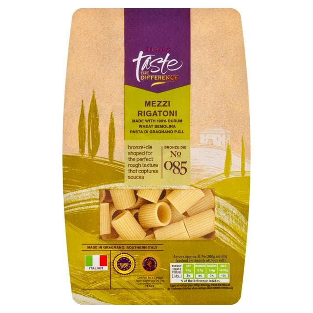 Sainsbury's Mezzi Rigatoni Pasta, Taste the Difference 500g - gallery image 1