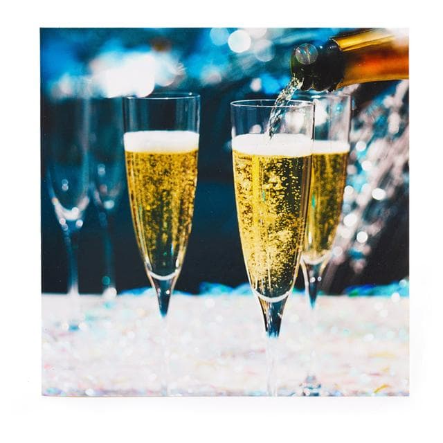 Blank Card with Photographic Glasses of Champagne Congratulations Anniversary Greeting Card - gallery image 1