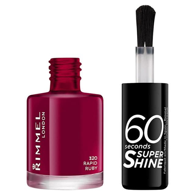Rimmel London 60 Seconds Super Shine 320 Rapid Ruby 8ml - gallery image 1