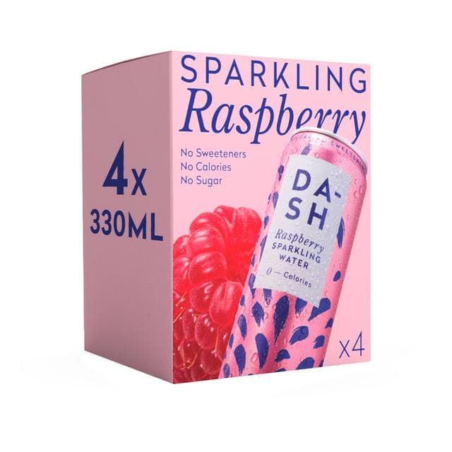 Dash Raspberry Sparkling Water 4 x 330ml - gallery image 2