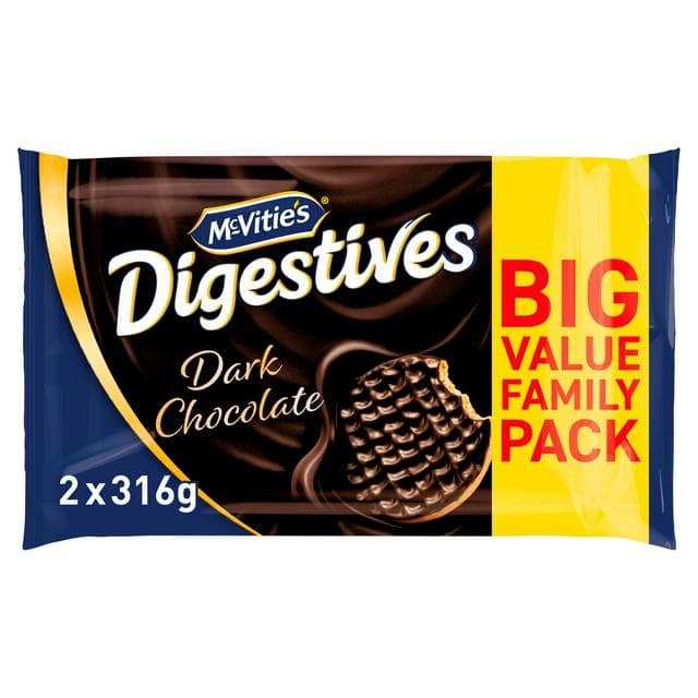 McVitie's Dark Chocolate Digestives Biscuits Twin Pack 2x316g - gallery image 1