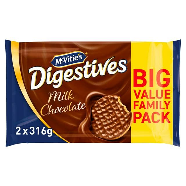McVitie's Milk Chocolate Digestives Biscuits Twin Pack 2x316g - gallery image 1