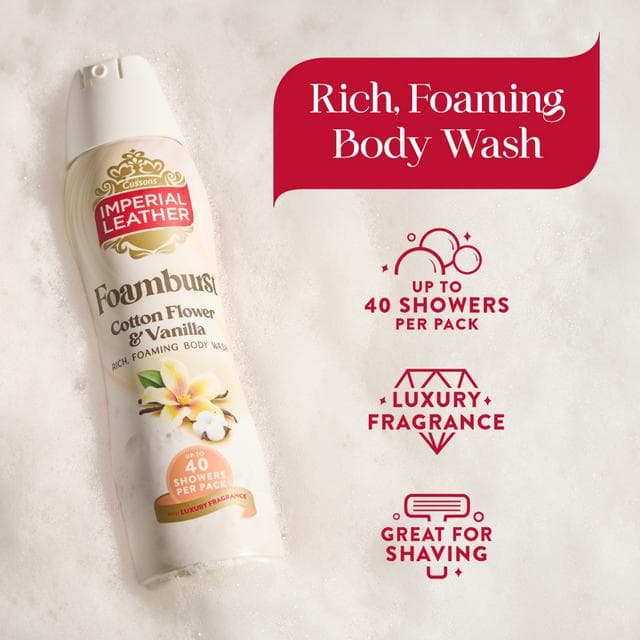 Imperial Leather 200ml Foamburst Moisturising Cotton Flower & Vanilla Body Wash - gallery image 2
