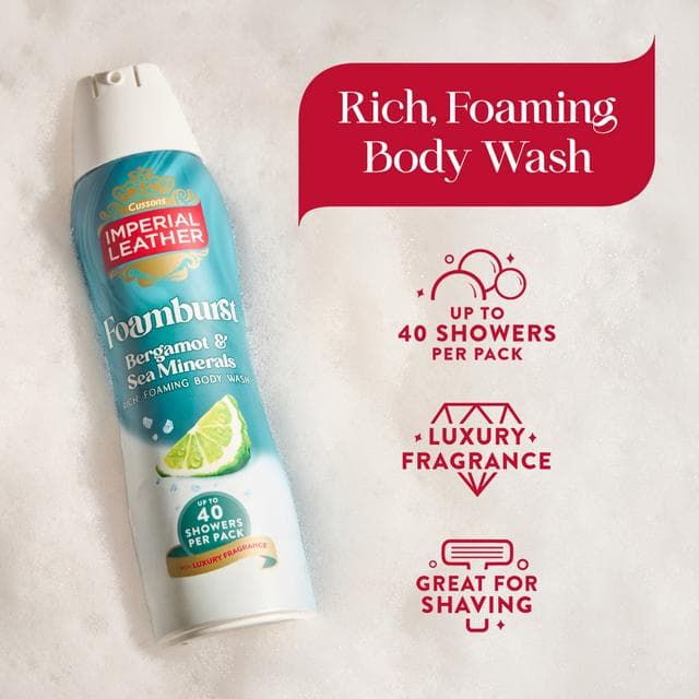 Imperial Leather 200ml Foamburst Energising Bergamot & Sea Minerals Body Wash - gallery image 2
