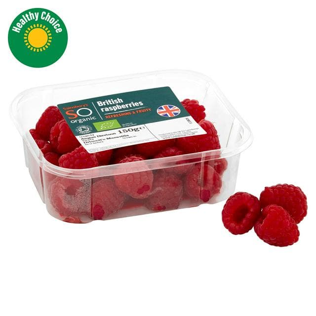 Sainsbury's Raspberries, SO Organic 150g - gallery image 1