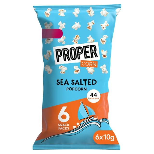Propercorn Lightly Sea Salted Popcorn Multipack 6x10g - gallery image 1