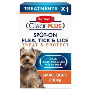 Bob Martin Clear Plus Spot On Flea & Tick Treatment for Small Dogs
