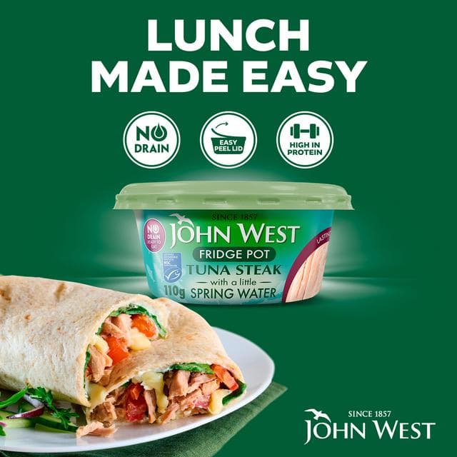 John West No Drain Fridge Pot Tuna Steak with a Little Spring Water 3x110g - gallery image 3
