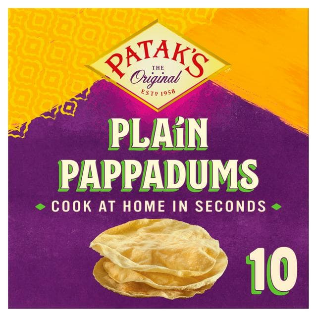 Pataks Plain Cook at Home Poppadoms x10 - gallery image 1