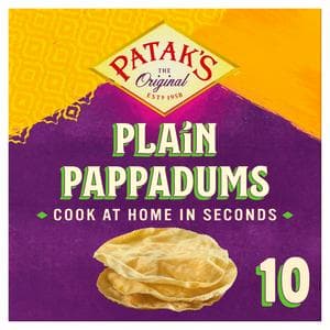 Pataks Plain Cook at Home Poppadoms x10