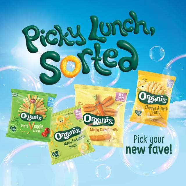Organix Melty Veggie Sticks Organic Baby Puffs Multipack 7 months+ 4x15g - gallery image 4