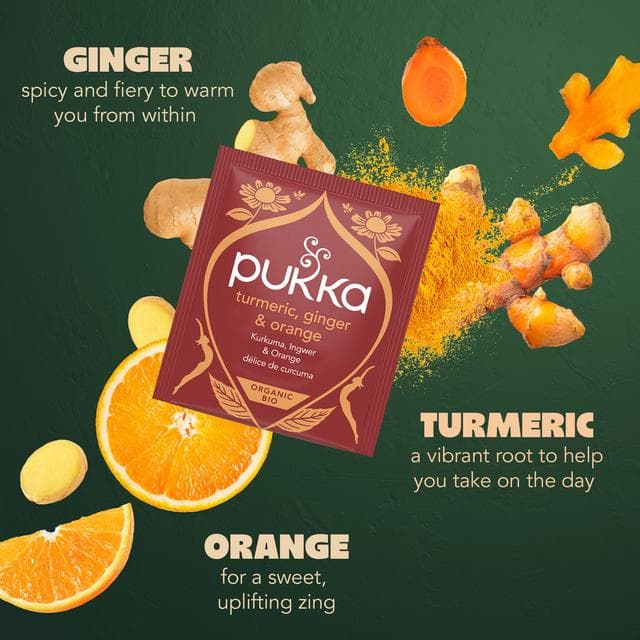Pukka Organic Turmeric, Ginger & Orange Tea Home Compostable Herbal Tea Bags x 20 - gallery image 3