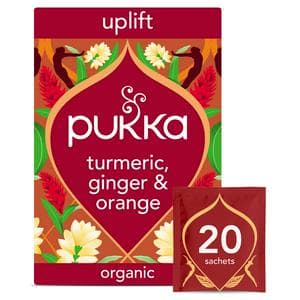 Pukka Organic Turmeric, Ginger & Orange Tea Home Compostable Herbal Tea Bags x 20