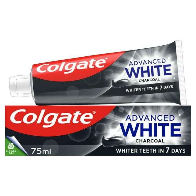 Colgate Advanced White Charcoal Teeth Whitening Toothpaste 75ml - gallery image 1