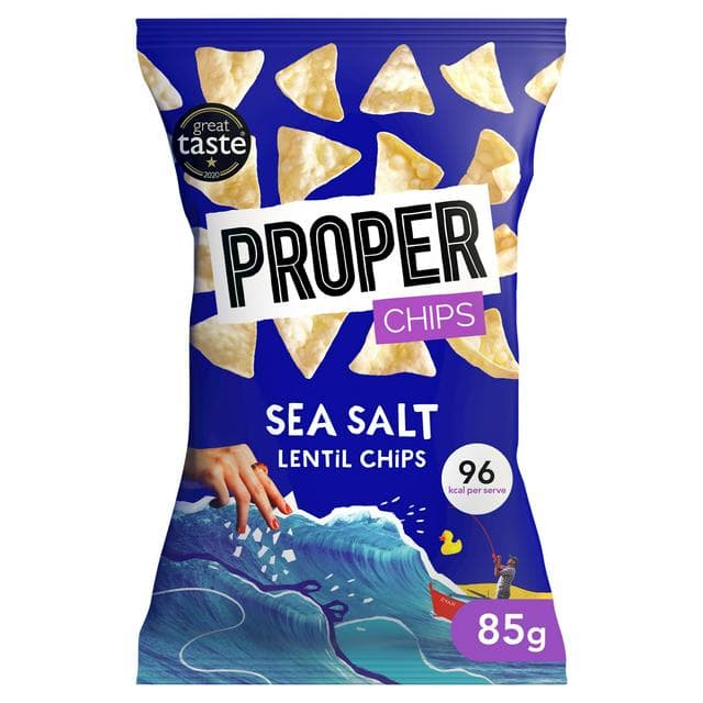 Properchips Sea Salt Lentil Chips 85g - gallery image 1