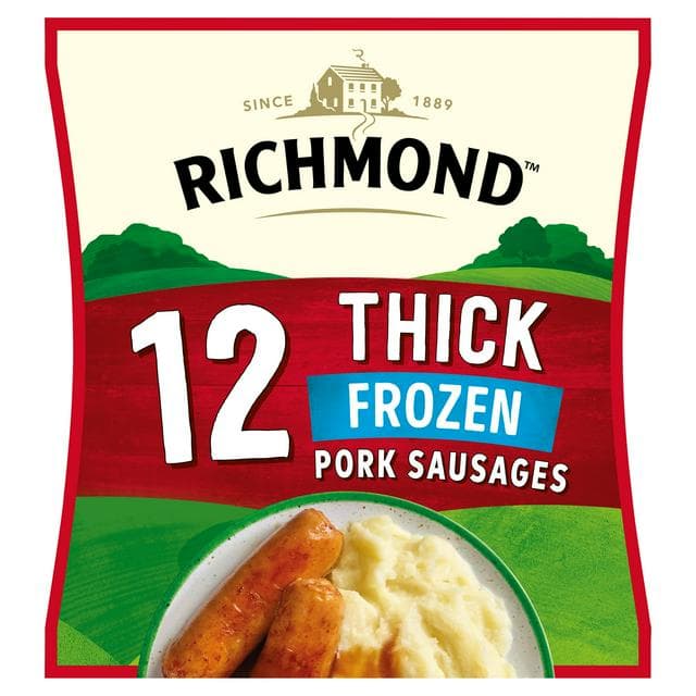 Richmond Thick Frozen Pork Sausages x12 516g - gallery image 1