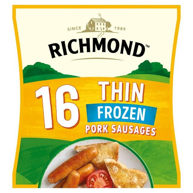 Richmond Thin Frozen Pork Sausages x16 444g - gallery image 1