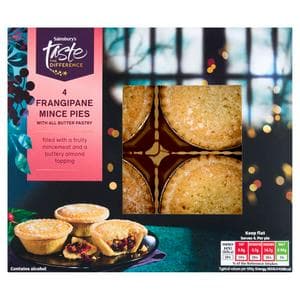 Sainsbury's 4 x All Butter Pastry Frangipane Mince Pies, Taste the Difference 185g