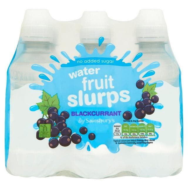 Sainsbury's No Added Sugar Mineral Water Fruit Slurps Blackcurrant Flavoured 6 x 250ml - gallery image 1
