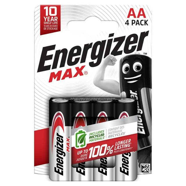 Energizer Pack of 4 Max AA Alkaline Batteries - gallery image 1