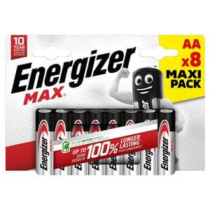Energizer Pack of 8 Max AA Alkaline Batteries