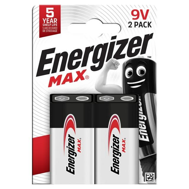 Energizer Max 9V Alkaline Batteries x2 - gallery image 1