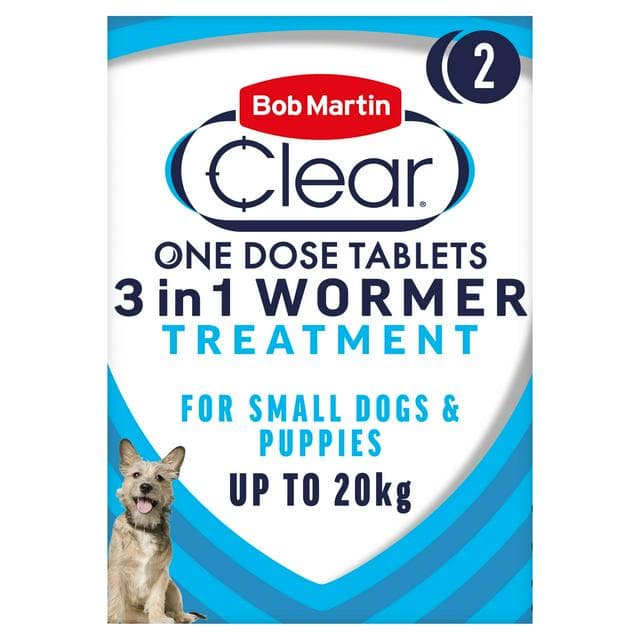 Bob Martin Clear 3 in 1 Wormer Treatment Tablets for Small Dogs & Puppies x2 - gallery image 1
