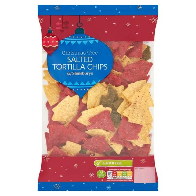 Sainsbury's Christmas Tree Salted Tortilla Chips 200g - gallery image 1
