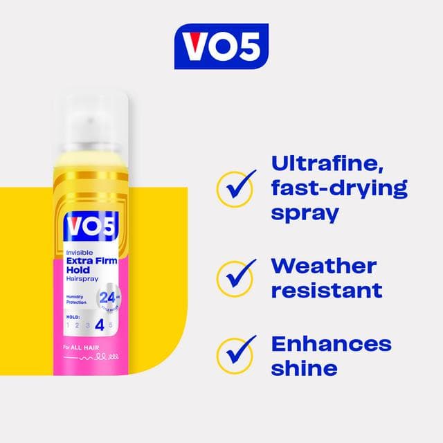 Vo5 Extra Firm Hold Hair Spray 400 ML - gallery image 3