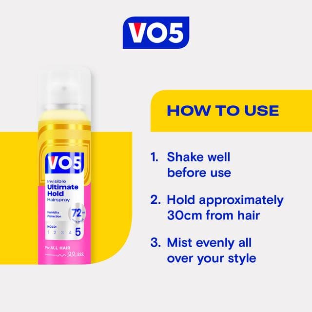 Vo5 Invisible Ultimate Hold Hairspray for Controllable Hair 400 ml - gallery image 4