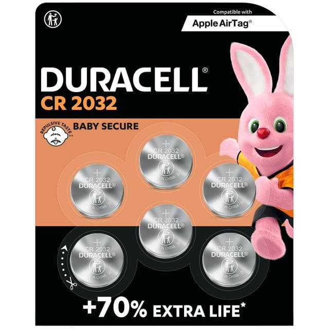 Duracell Specialty 2032 Lithium Coin Battery 3V (DL2032 / CR2032) , pack of 6 - gallery image 1