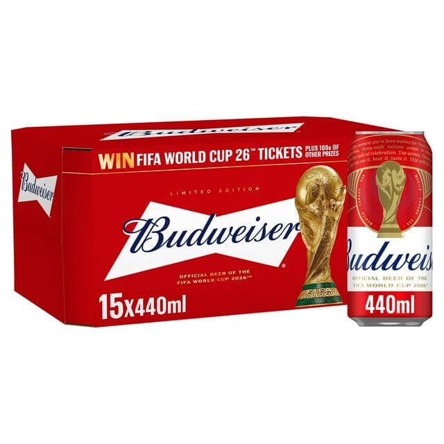 Budweiser 15 x 440ml Lager Beer Cans - gallery image 1