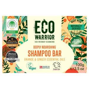 Eco Warrior Deeply Nourishing Shampoo Bar Orange & Ginger Essential Oils 100g