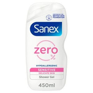 Sanex Zero% Sensitive Skin Shower Gel Body Wash 450ml