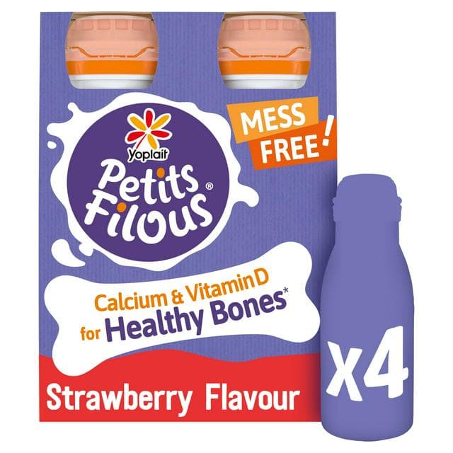 Petits Filous Kids Strawberry Yoghurt Drink 4x100g - gallery image 1