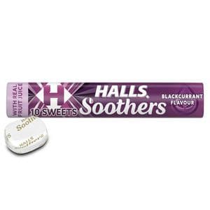 Halls Soothers 45g Blackcurrant Lozenges Roll