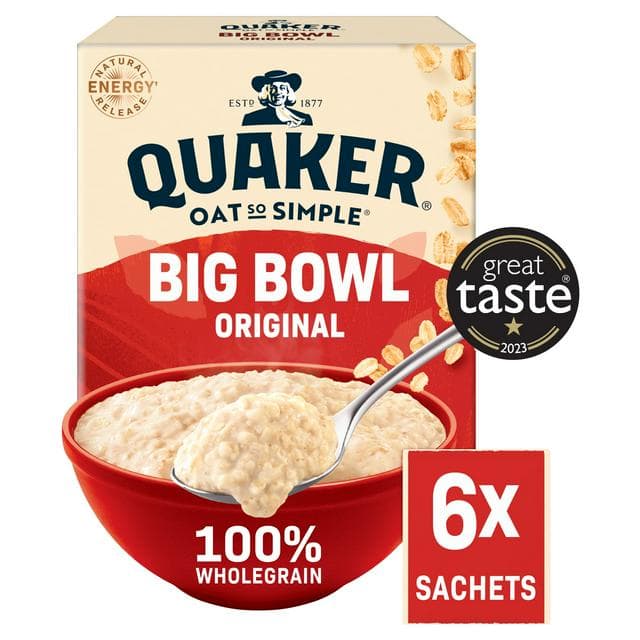 Quaker Oat So Simple Big Bowl Original Porridge Sachets 6x38.5g - gallery image 1