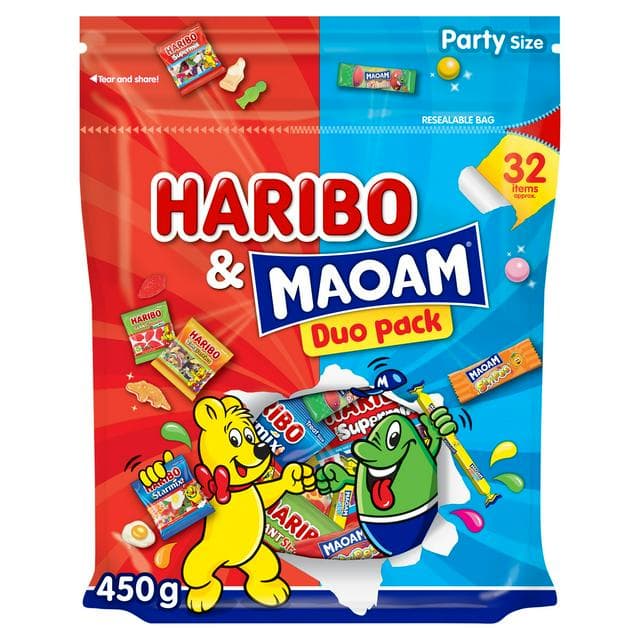 Haribo & Maoam 450g Duo Jelly & Chewy Sweets - gallery image 1