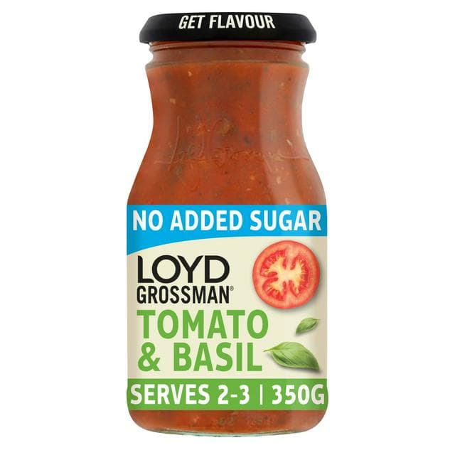 Loyd Grossman No Added Sugar Tomato & Basil Pasta Sauce 350g - gallery image 1