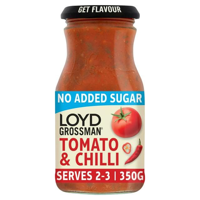 Loyd Grossman No Added Sugar Tomato & Chilli Pasta Sauce 350g - gallery image 1