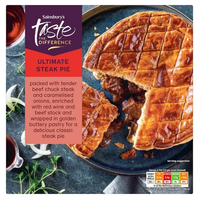 Sainsbury's Ultimate Steak Pie, Taste the Difference 500g - gallery image 1