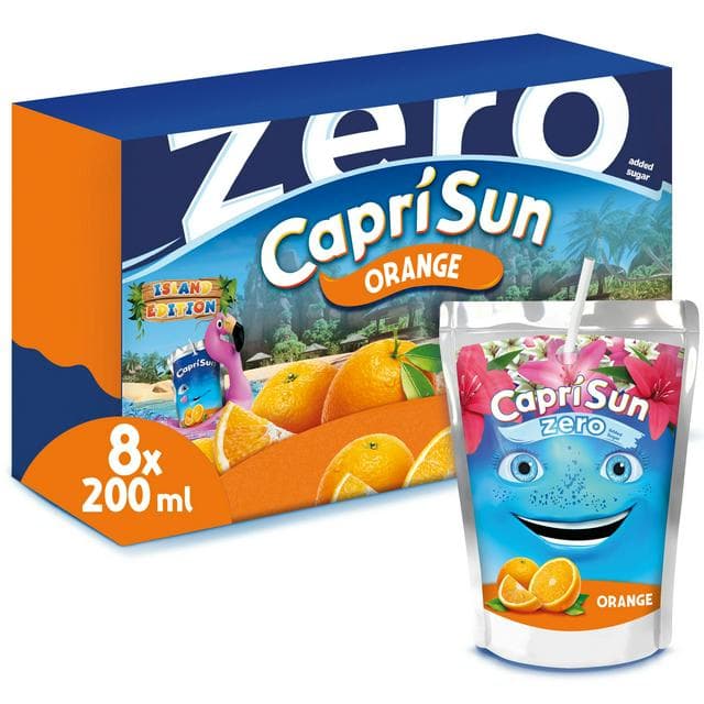 Capri Sun 8 x 200ml Zero Orange Kids Juice Drink - gallery image 1