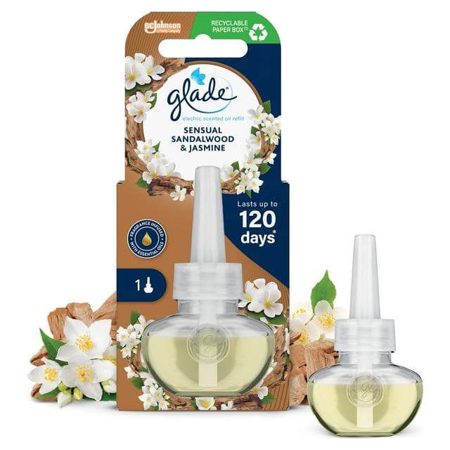 Glade Scented Oil Plug In Refill Air Freshener Sandalwood & Jasmine 20ml - gallery image 1